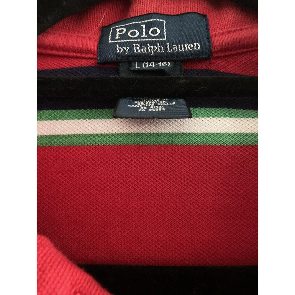 Polo Ralph Lauren Classic Fit Boys Short Sleeve Red Polo Shirt Sz Large 14-16
